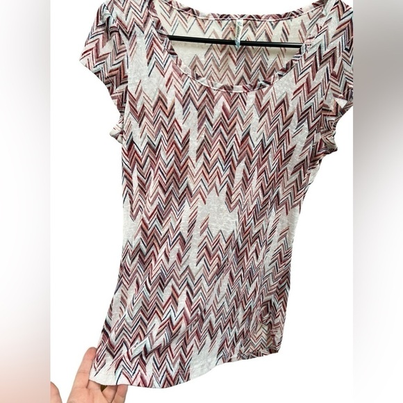 Wallflower womens mulitcolor chevron shirt Size Large - Picture 2 of 13